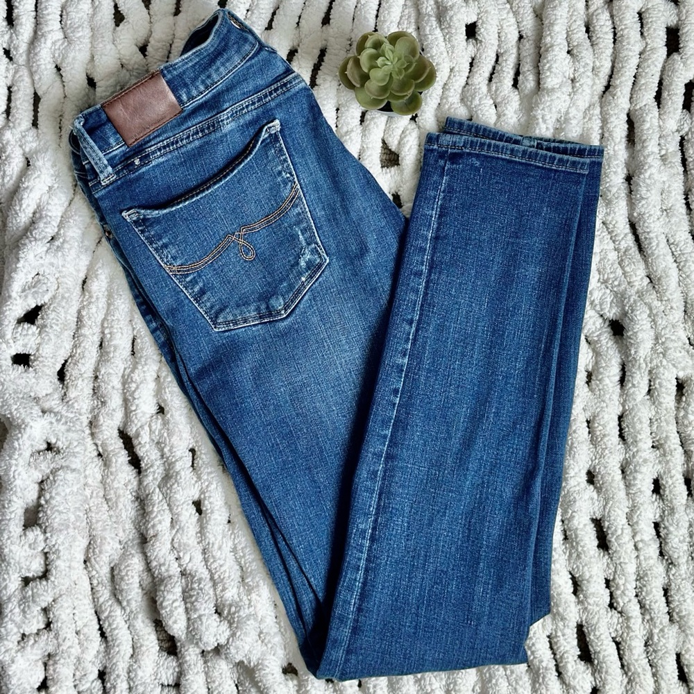 Lucky Brand Ava Mid-Rise Distressed Skinny Jeans